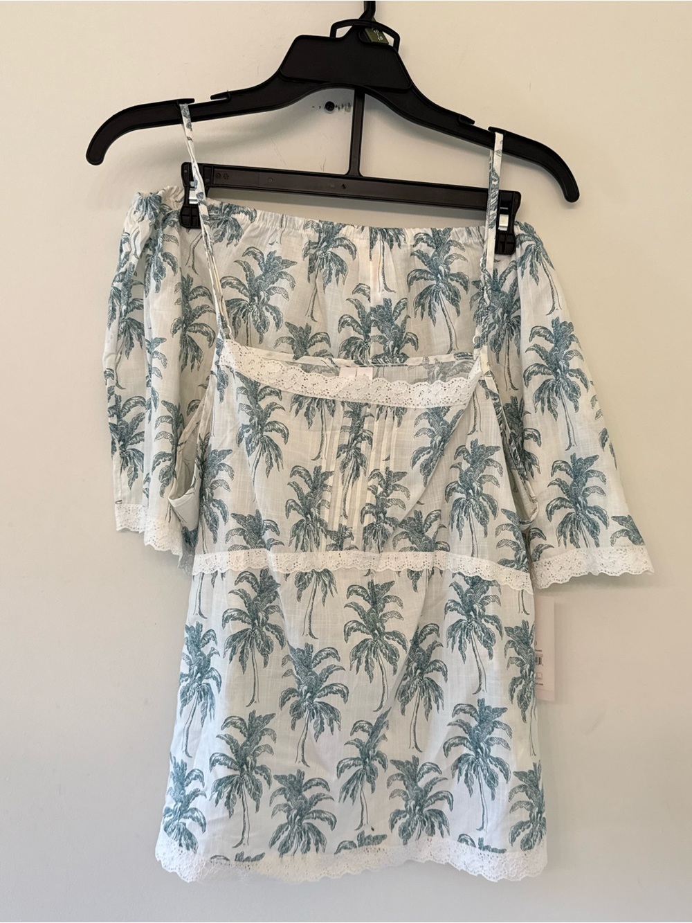Women’s White Palm-Print Pajama Set
